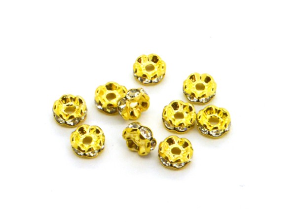 10 Strass Rondelle, Ø 5 mm, gold