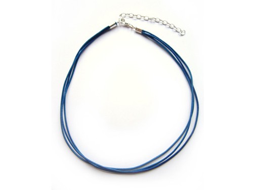 Lederkette dreireihig, 35 cm, blau