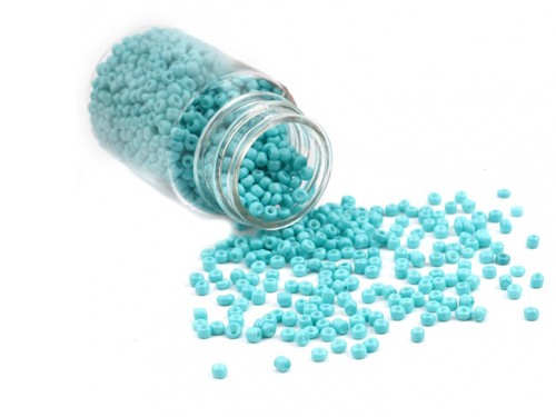 1 Dose Glas-Roccailles 30g, 2 mm, türkis