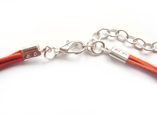 Lederkette dreireihig, 35 cm, orange