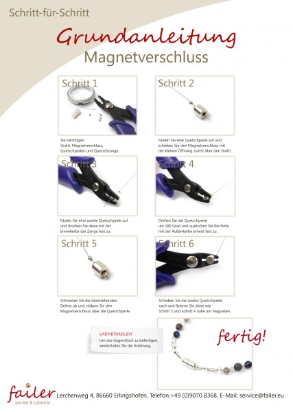 Magnetverschluss, 12 x 6 mm, vergoldet