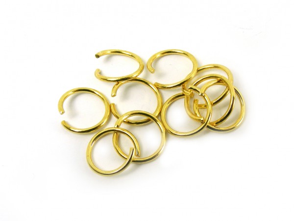 10 Binderinge aus Messing, 10 mm, vergoldet