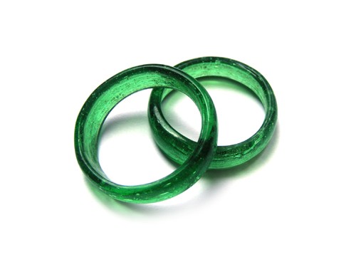 Glasring, ca. Ø 24 mm, flaschengrün, glanz