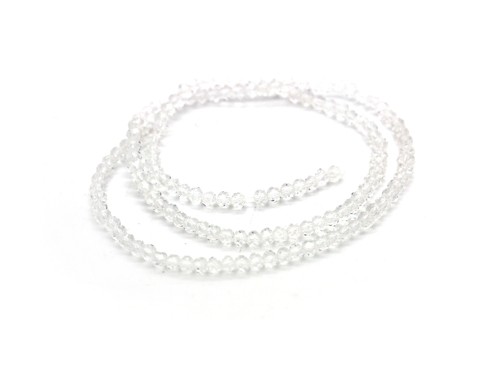 1 Strang Glasschliffperlen, 2 mm, transparent