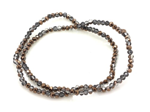 1 Strang Glasschliffperlen, 3 mm, bronze-anthrazit