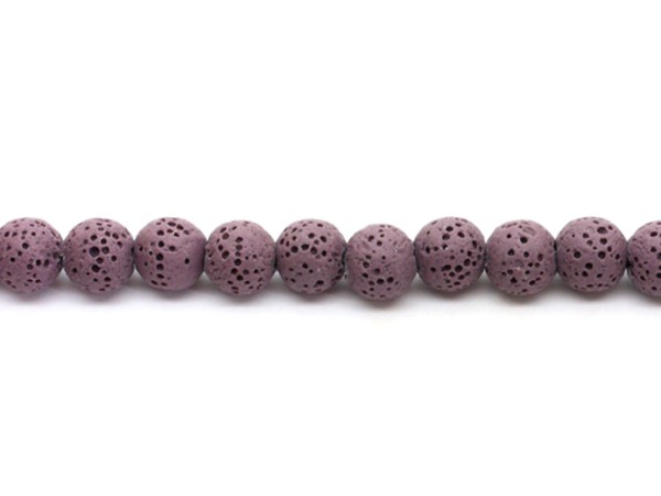 1 Strang Lava, Kugel, 8 mm, lila
