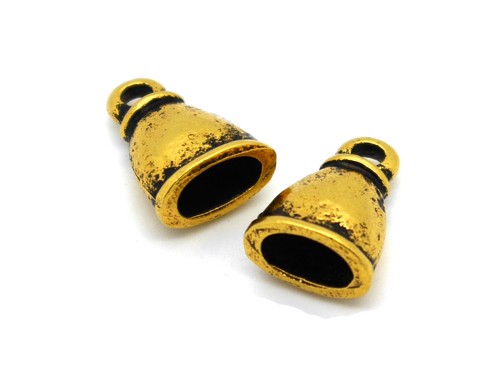 Endkappe für Lederband, 16 mm, vergoldet