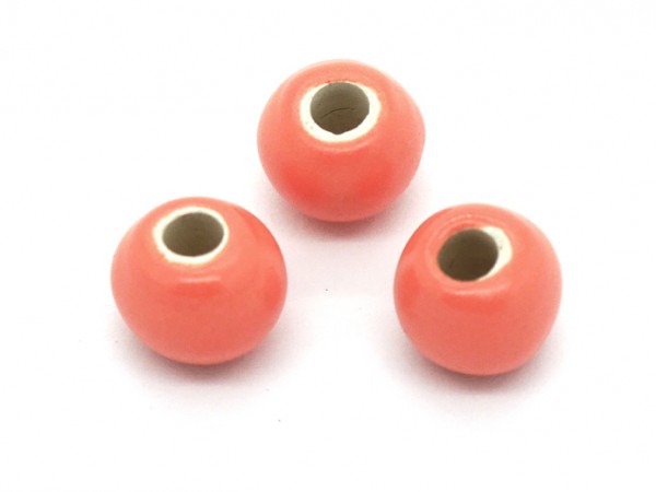 Keramik Perle, 10-11 mm, apricot