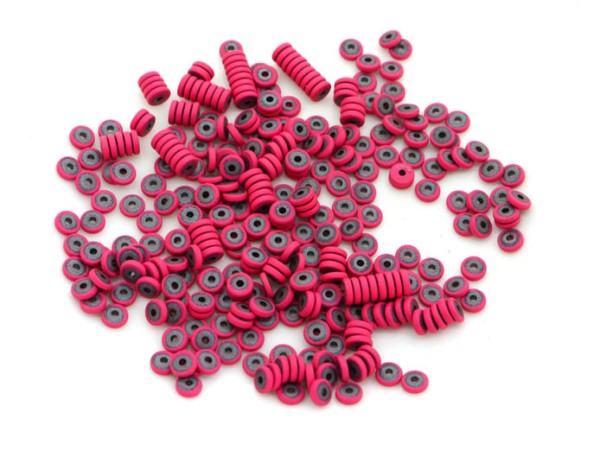 1 Strang Hämatit-Scheiben, 4 mm, pink