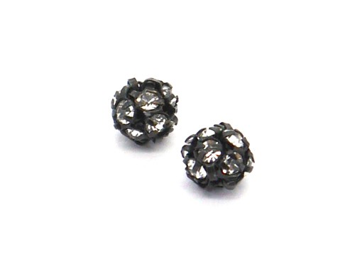 Strass Kugel, 6 mm, schwarz