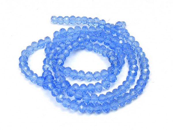 1 Strang Glasschliffperlen, 4 mm, hellblau