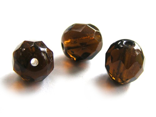 15 Stk. Kugeln, 8 mm, braun, facettiert