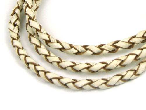 Lederband, 1 m, 2,5 mm, beige-braun