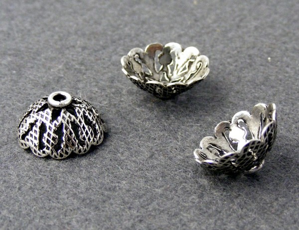 Perlkappe, versilbert