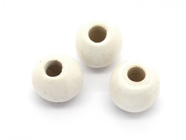 Keramik Perle, 10-11 mm, weiß