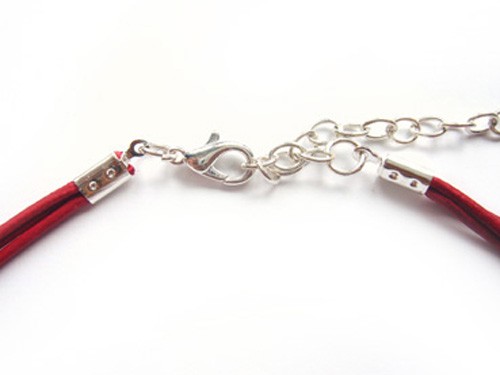 Lederkette dreireihig, 35 cm, rot