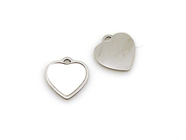 Anhänger Herz Perlmutt,10 mm, Edelstahl