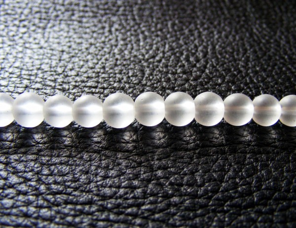 1 Strang Glasperlen, 6 mm, weiß