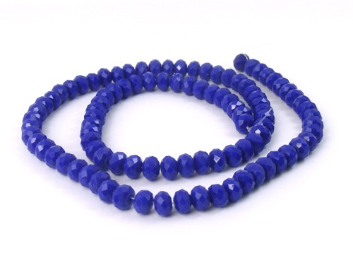 1 Strang Glasschliffperlen, 6 mm, blau