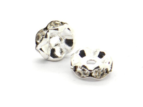 Strass Rondell, Ø 5 mm, versilbert