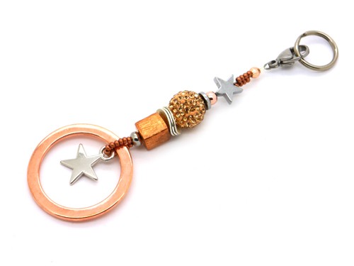 Schlüsselanhänger, 110 mm, rosé-/silberfarben