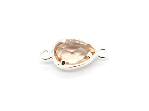 Verbinder Tropfen, rosefarben, 14 mm, versilbert