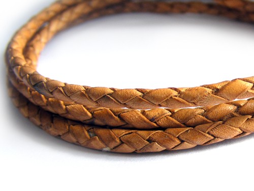 Lederband, 1 m, 3 mm, mittelbraun