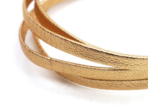 Lederband, 10 cm, 5 mm, rosegold metallic