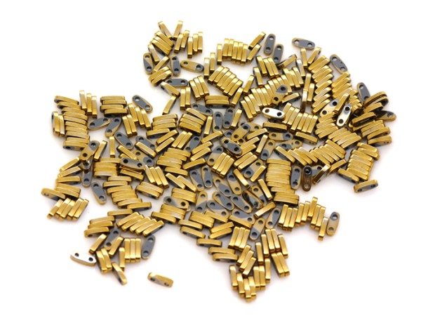 1 Strang Quarter-Tila-Perlen, Hämatit, 5x2 mm, antik-gold