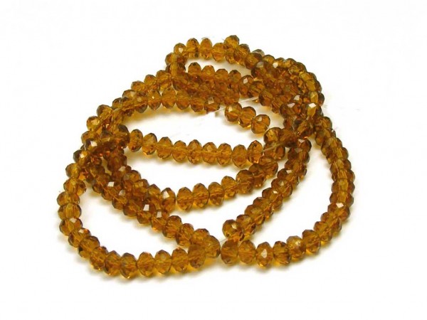 1 Strang Glasschliffperlen, 4 mm, honig