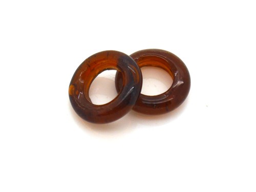 Glasring, ca. Ø 15 mm, braun, glanz