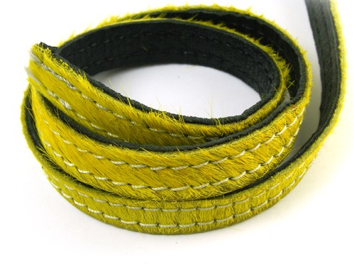 Lederband, 10 cm, 10 mm, gelb