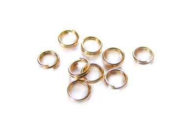 10 Spaltringe, 5 mm, vergoldet