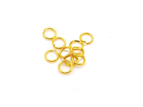 10 Binderinge, 5 mm, vergoldet