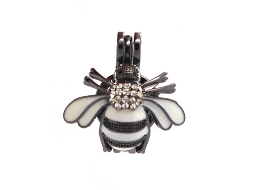 Anhänger Biene, 23 mm, metallgrau