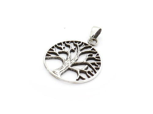 Anhänger Lebensbaum, silber geschwärzt, 19 mm, 925 Silber