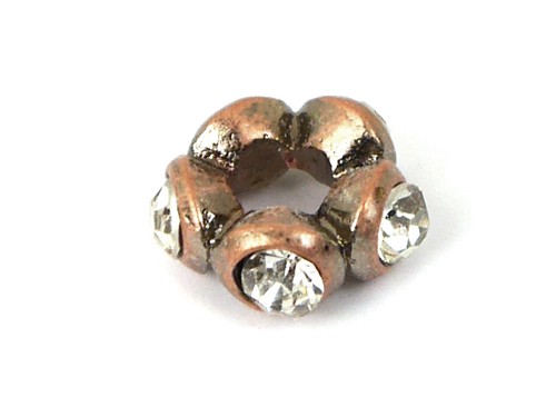 Strass Rondell, 15 mm, rosegold