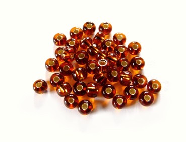 Roccailles, 4 mm, braun mit Silbereinzug