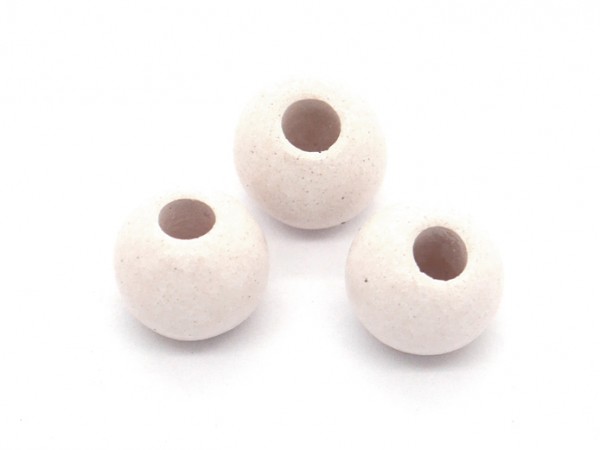 Keramik Perle, 9-10 mm, altweiß