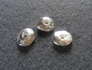 Keramik Cornflake, 17 mm, versilbert