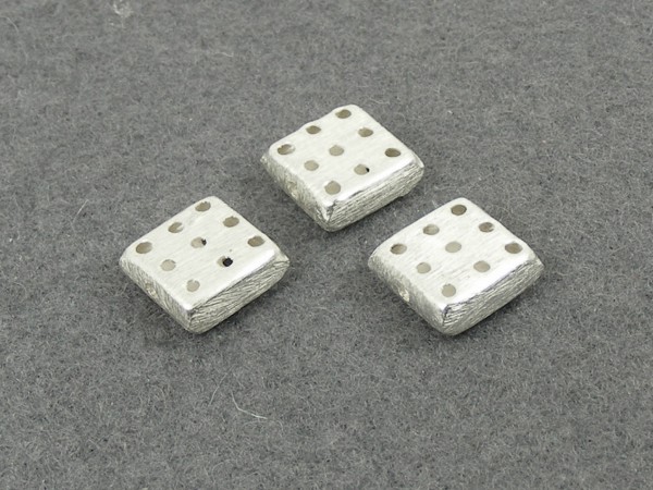 Quader, 11 mm, versilbert, matt gebürstet