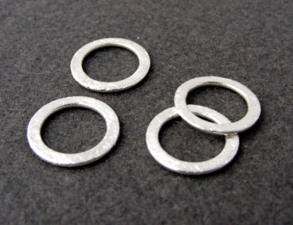 Ring, 16 mm, versilbert, matt gebürstet