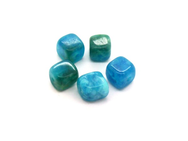 Würfel, Naturstein, 8 mm, petrol-blau