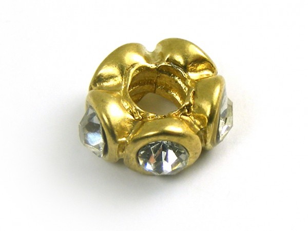 Strass Rondell, 15 mm, gold