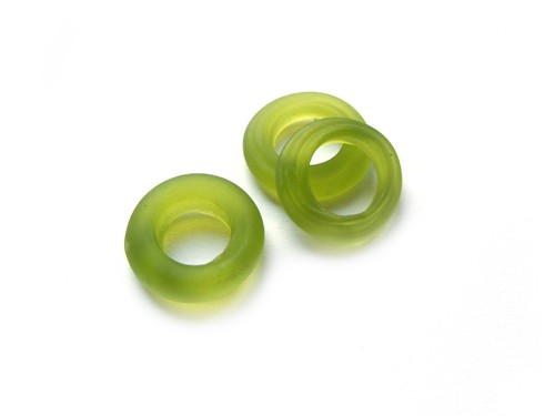 Glasring, ca. Ø 15 mm, hellgrün, matt