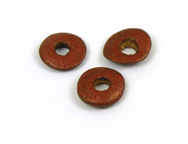 Keramik Scheibe, 10 mm, rotbraun-metallic