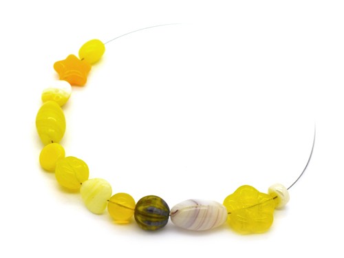 Perlen-Set, Glas, gelb