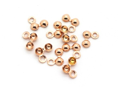 10 Klappkapsel mit Öse, 3 mm, 925 Silber, 18 K rose vergoldet