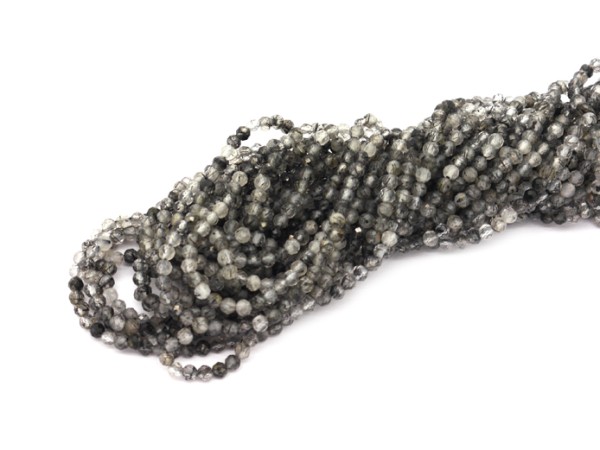 1 Strang Turmalin, 2,5 mm, schwarz/transparent