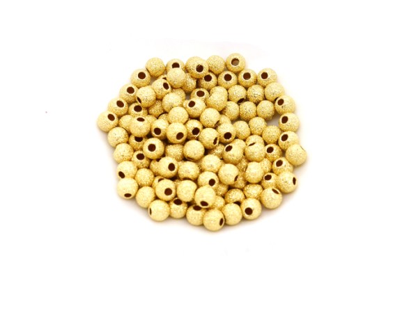 Kugel, 4 mm, 925 Silber, vergoldet